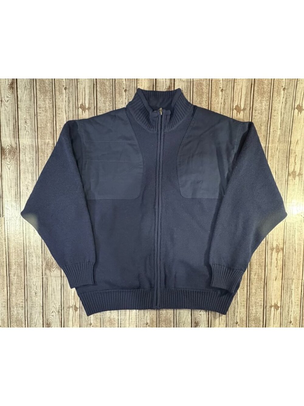 Orvis 100% Wool Full Zip Shooting Cardigan Sweater size XL color navy